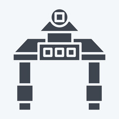 Icon Gate. related to Chinese New Year symbol. glyph style. simple design editable. simple illustration