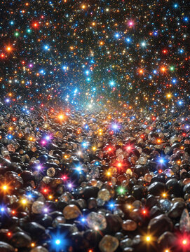 a dense field of stars in space. AI generative