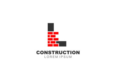 L Letter Construction logo template for symbol of business identity