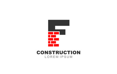 F Letter Construction logo template for symbol of business identity