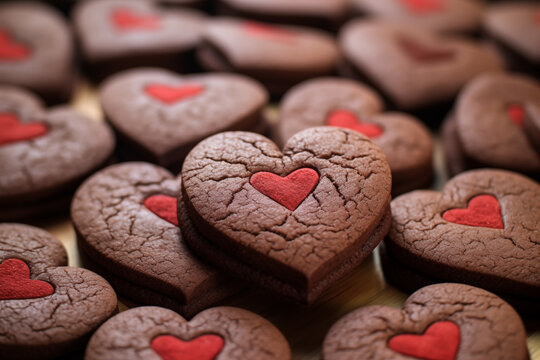 heart shaped chocolate cookies
