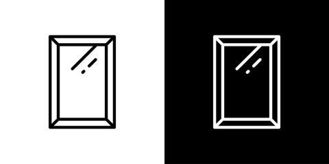 シンプルな美容院の鏡アイコン