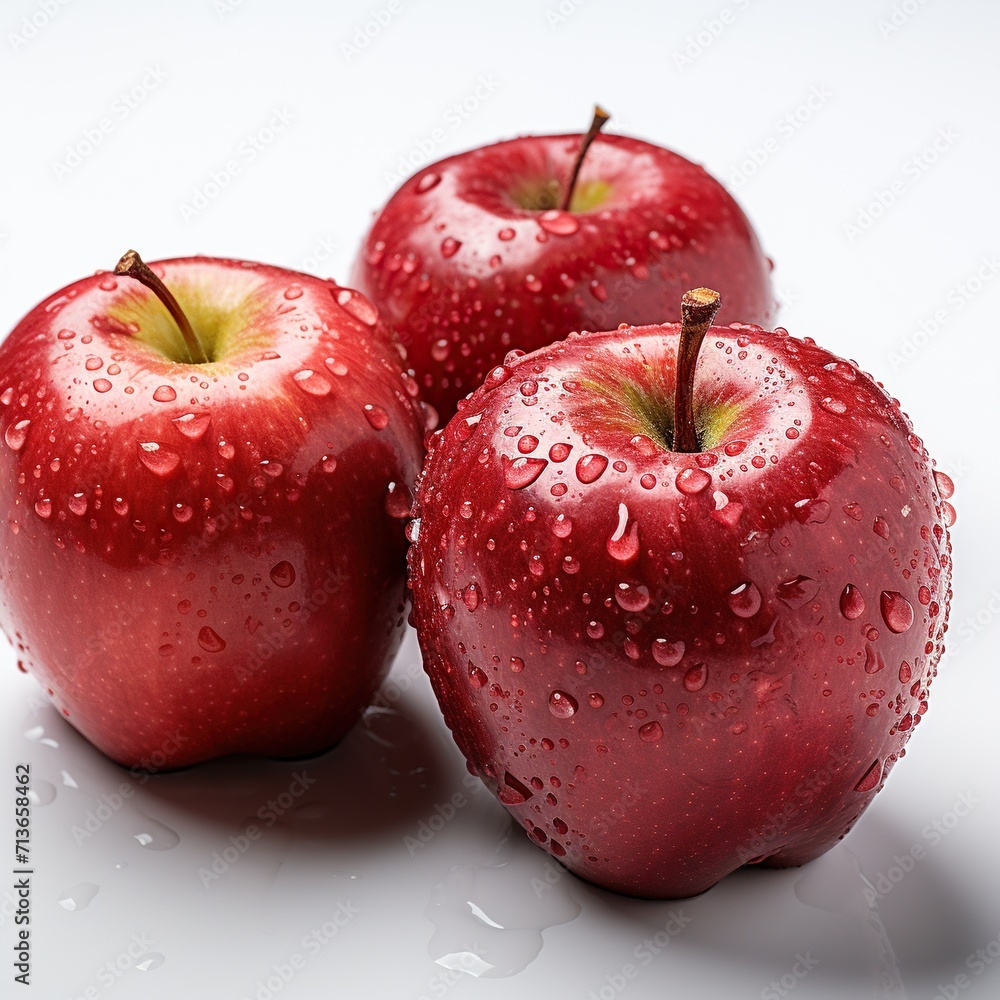 Canvas Prints red apples with water drops