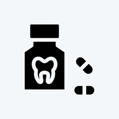 Icon Pills. suitable for medicine symbol. glyph style. simple design editable. design template vector. simple illustration