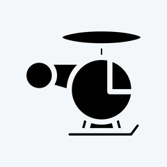 Icon Helicopter. suitable for education symbol. glyph style. simple design editable. design template vector. simple illustration