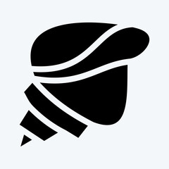 Icon Conch. suitable for seafood symbol. glyph style. simple design editable. design template vector. simple illustration