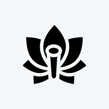 Icon Lotus. suitable for Japanese symbol. glyph style. simple design editable. design template vector. simple illustration