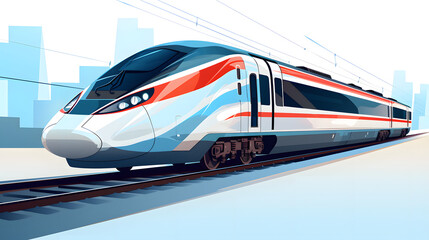 illustration of a train in motion on the railway

