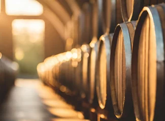Fotobehang Barrels in  vineyard cellar © D'Arcangelo Stock
