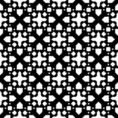 Naklejka premium White background with black pattern. Seamless texture for fashion, textile design, on wall paper, wrapping paper, fabrics and home decor. Simple repeat pattern.
