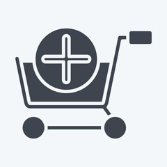 Icon Add. related to Online Store symbol. glyph style. simple illustration. shop