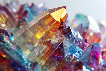Abstract Luminous Crystals: Vibrant Geometric Dance