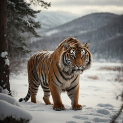 Fototapeta na wymiar Tiger, Hunter Tiger, lion in forest 