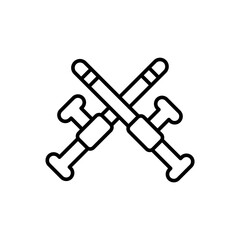 Baton outline icons, minimalist vector illustration ,simple transparent graphic element .Isolated on white background