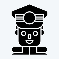 Icon Commandant. related to Military symbol. glyph style. simple design editable. simple illustration