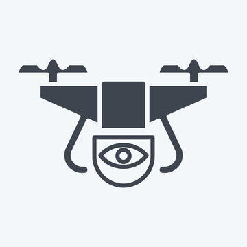 Icon Surveillance Drone. related to Drone symbol. glyph style. simple design editable. simple illustration