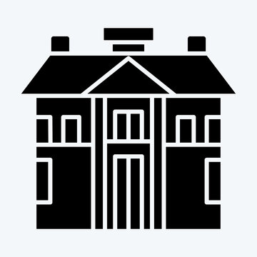 recommend clip art: Icon Barracks. related to Military symbol. glyph style. simple design editable. simple illustration