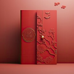 minimalist luxury chinese new year red packet generative ai