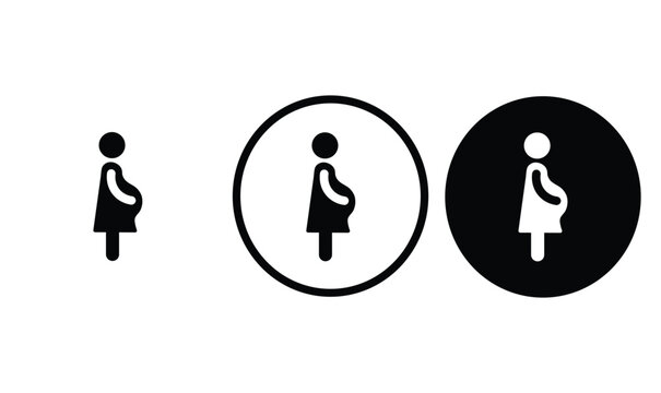 icon Pregnant black outline logo for web site design 
and mobile dark mode apps 
Vector illustration on a white background