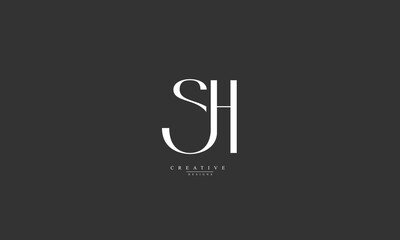 Fototapeta na wymiar Alphabet letters Initials Monogram logo SH HS S H