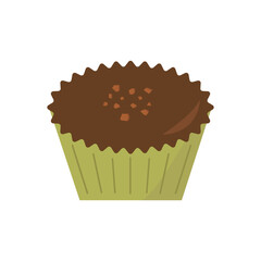 カップに入ったキャラメルのフレークが乗ったチョコレート