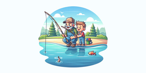 Joyful Fishing Trip - Father and Son Bonding