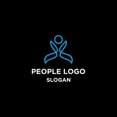 People communication connecting logo