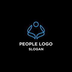 People communication connecting logo