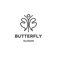 Butterfly logo mono - obrazy, fototapety, plakaty