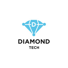 Diamond tech logo vector