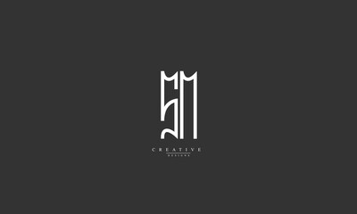 Alphabet letters Initials Monogram logo SM MS S M