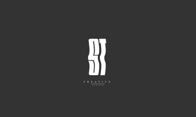 Alphabet letters Initials Monogram logo ST S T