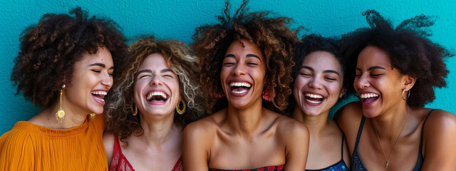 Fototapeta premium Joyful Spirits Unleashed, A Mesmerizing Symphony of Laughter and Friendship