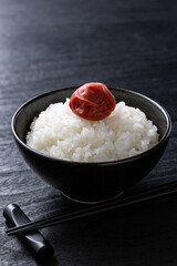 梅干しをのせたご飯