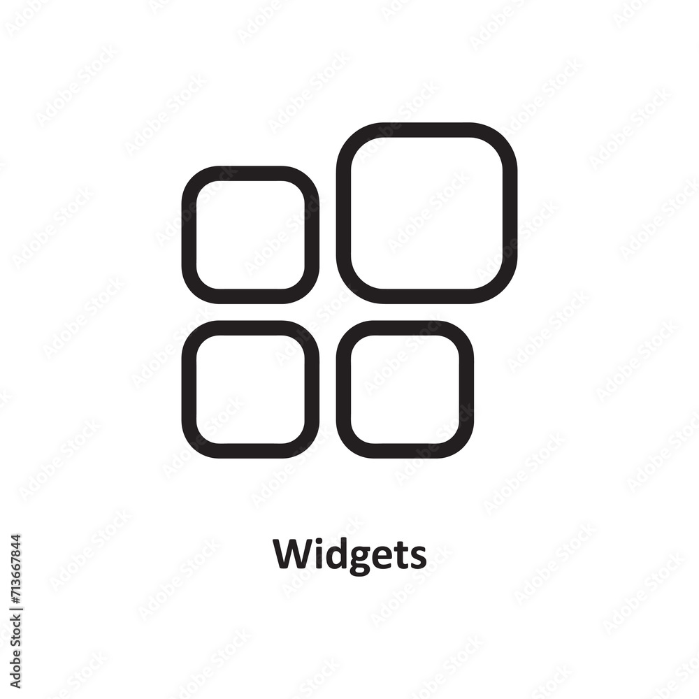 Poster widgets icon. widgets icon for web design, apps, simple flat liner illustration on white background.