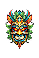 Image of a Tiki idol's face on a transparent background