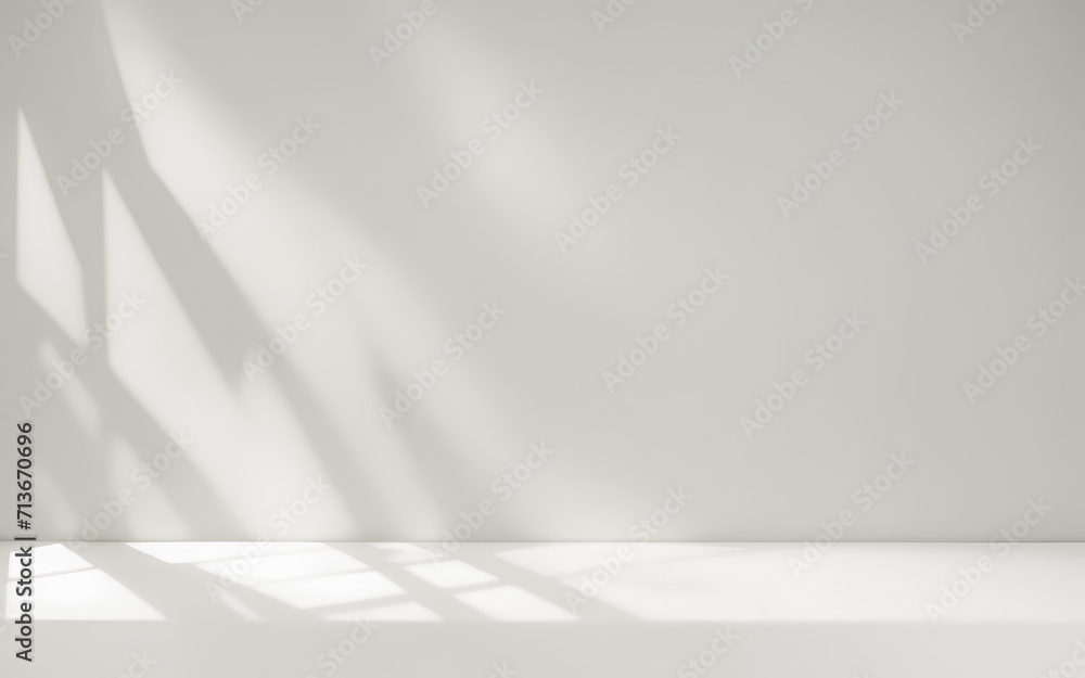 Aufkleber blurred shadow from palm leaves on neutral wall. minimal abstract background for product presentatio