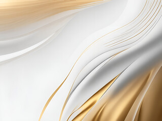 Luxury white background with a golden line generative ai.
