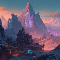 cyberpunk mountains7