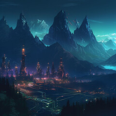 cyberpunk mountains15