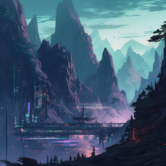 cyberpunk mountains23