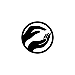 Hand Care Logo Simple Flat Design on White Background
