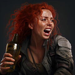 Bandit female drunk expression red hair