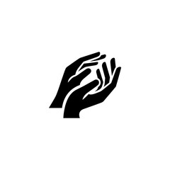 Hand Care Logo Simple Flat Design on White Background