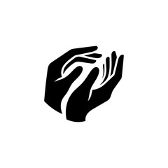 Hand Care Logo Simple Flat Design on White Background