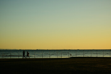 Obraz premium 船橋三番瀬夕景