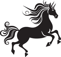 A cute unicorn silhouette vector illustration.