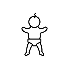 Baby outline icons, minimalist vector illustration ,simple transparent graphic element .Isolated on white background