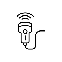 Ultrasound outline icons, minimalist vector illustration ,simple transparent graphic element .Isolated on white background