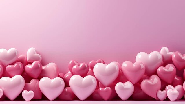 Video heart minimal valentine and mother day background. Red pink heart coloured. Pink and romantic background.